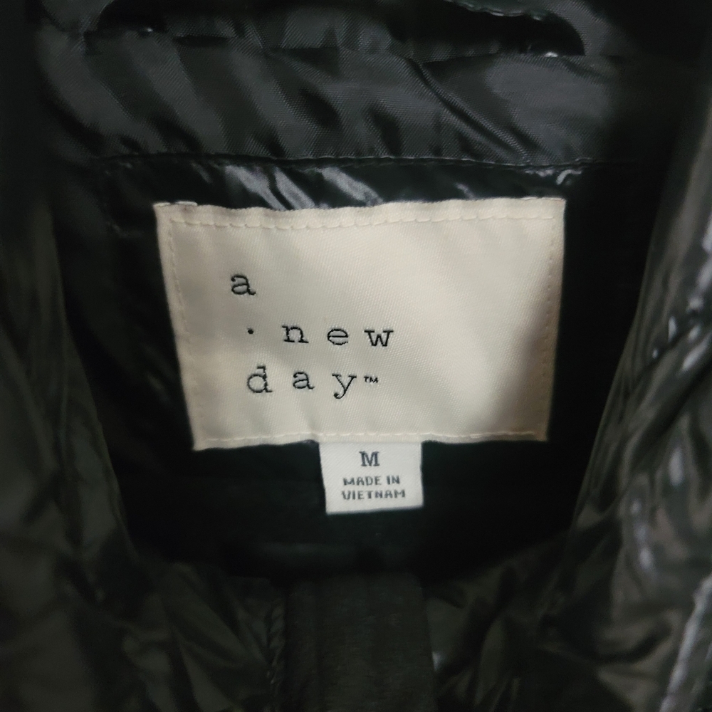 EUC A New Day Long Black Puffer Jacket - Picture 4 of 6